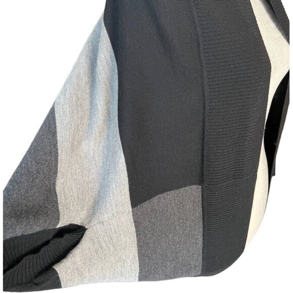 Trina Turk Striped Gray Cardigan Sweater Size M Medium Merino Wool - Picture 7 of 7